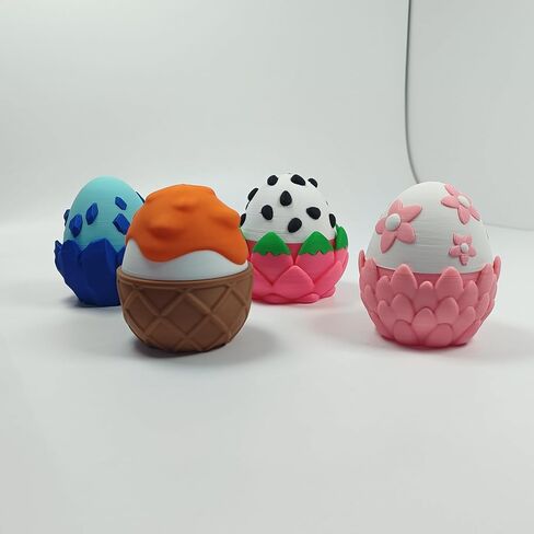 4-Themed 3D Dragon Eggs with Mini Dragons Inside – 3.35" Fantasy Eggs & 3.15" Dragons (Sakur, Ice Cream, Fire Fruit, Frost Dragon) (Fire Fruit) in Saudi Arabia