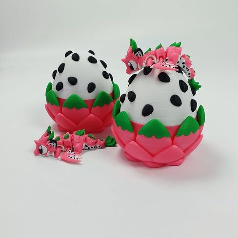 4-Themed 3D Dragon Eggs with Mini Dragons Inside – 3.35" Fantasy Eggs & 3.15" Dragons (Sakur, Ice Cream, Fire Fruit, Frost Dragon) (Fire Fruit) in Saudi Arabia