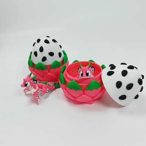 4-Themed 3D Dragon Eggs with Mini Dragons Inside – 3.35" Fantasy Eggs & 3.15" Dragons (Sakur, Ice Cream, Fire Fruit, Frost Dragon) (Fire Fruit) in Saudi Arabia
