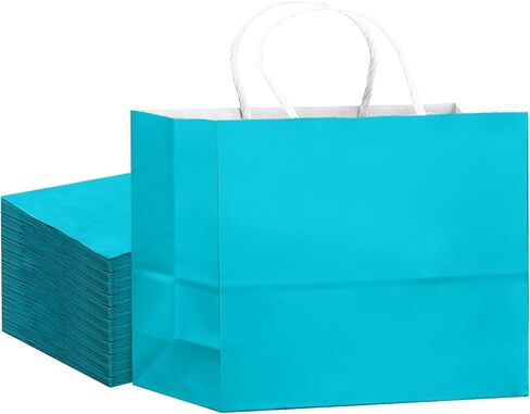 Qiqee 24 Colors حقيبة هدايا كبيرة مع مقابض أكياس الحفلات الورقية 24pcs 13 "x4.5" x10 "الاستخدامات المتعددة (32x11x25 سم ، واسعة كبيرة) in Kuwait