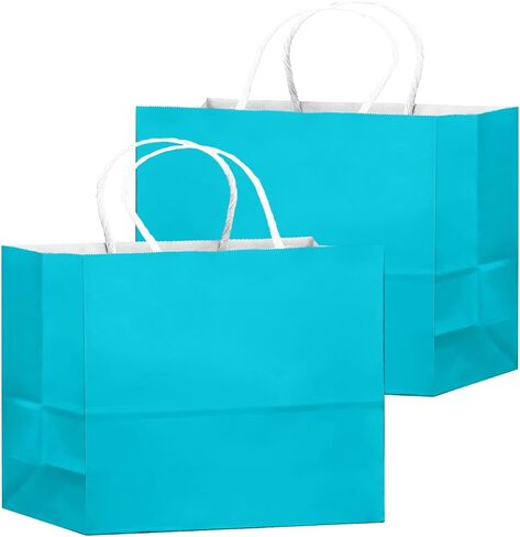 Qiqee 24 Colors حقيبة هدايا كبيرة مع مقابض أكياس الحفلات الورقية 24pcs 13 "x4.5" x10 "الاستخدامات المتعددة (32x11x25 سم ، واسعة كبيرة) in Kuwait