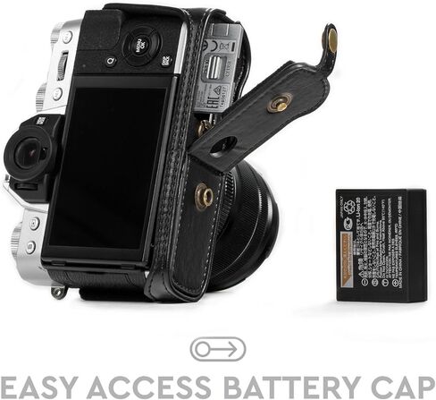 MegaGear Fujifilm X-T20 (16-50mm / 18-55mm Lenses), X-T10 Ever Ready Leather Camera Case and Strap, with Battery Access -Dark Brown- -MG577- in Kuwait