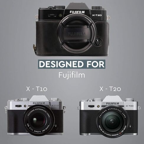 MegaGear Fujifilm X-T20 (16-50mm / 18-55mm Lenses), X-T10 Ever Ready Leather Camera Case and Strap, with Battery Access -Dark Brown- -MG577- in Kuwait