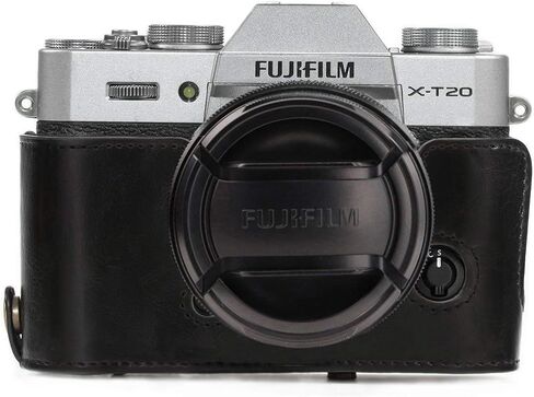 MegaGear Fujifilm X-T20 (16-50mm / 18-55mm Lenses), X-T10 Ever Ready Leather Camera Case and Strap, with Battery Access -Dark Brown- -MG577- in Kuwait