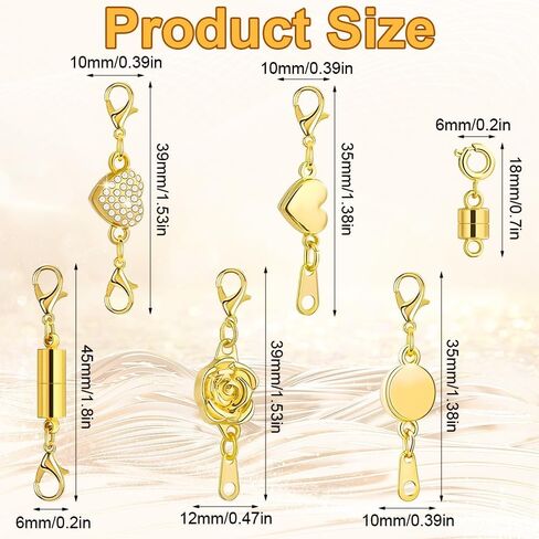 6Pcs Necklace Bracelets Clasps, Easy Lock Jewelry Extenders with Lobster Claws, Gold Silver Jewelry Clasps for DIY Jewelry Making (Gold) in Saudi Arabia