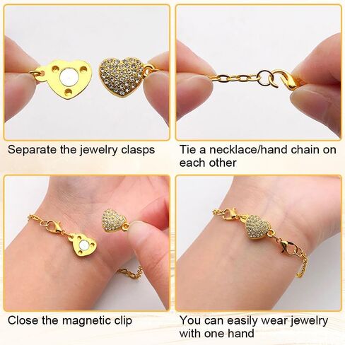 6Pcs Necklace Bracelets Clasps, Easy Lock Jewelry Extenders with Lobster Claws, Gold Silver Jewelry Clasps for DIY Jewelry Making (Gold) in Saudi Arabia