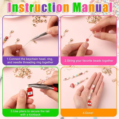 Suncalla 653 PCS DIY Nurse -keychain Making Kit Clip ممرضة ممرضة على سحر شارة بكرة الشارة للمساعد الطبي الطبيب إكسسوارات عمل زميل في العمل in Kuwait