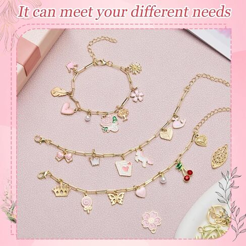 Quelay 328 Pcs Coquette Vintage Charm Necklace Making Kit Bulk for Women DIY with 118 Charms 200 Jump Rings 5 Necklaces 5 Bracelets Tools Accessories for Gift Beginner Arts and Craft Christmas in Saudi Arabia