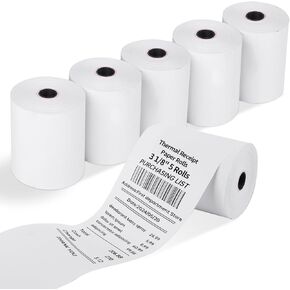 لفة ورق الاستلام الحراري 3 1/8 "× 230 '5 لفات متوافقة مع أنظمة نقاط البيع ، وسجلات نقدية - ورقة استلام بطاقة الائتمان مجانية ، BPA ، in Kuwait