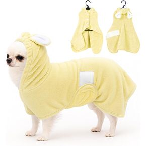 Pet Bathrobe Taild Dog Cat Drying Coat Super Extorbent Cute Dogs Bath Payel Reted Retbe Retble Twalar و Belly Belly for Xsmall to Xlarge Pets (Blue ، Small) in Kuwait
