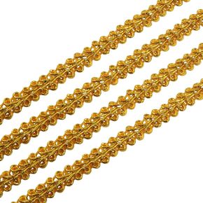 27 Yards Metallic Braid Lace Trim, Flower Pattern Lace Ribbon Gold Centipede Gimp Trim, 1/4 inch(8mm) Wide Braided for Wedding, Costume Jewelry Crafts Sewing in Kuwait