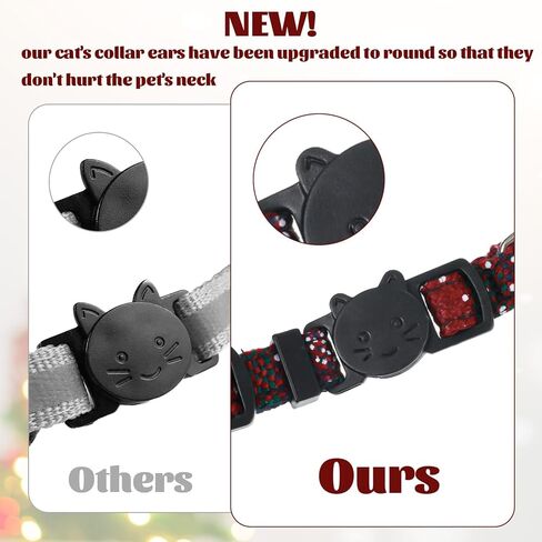 4pcs Christmas Cat Planars مع ربطة عنق وجرس ، وأنماط قابلة للعبّة قابلة للعبّار ، طوق ندفة الثلج للقطط البالغة Kitty Chinten ، مستلزمات الحيوانات الأليفة لعيد الميلاد in Kuwait