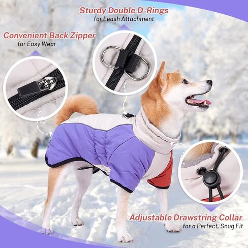 Dog Winter Coat with Built-in Harness - Reflective Warm Puffer Pet Jacket with D-Rings & Back Zipper, High Visibility Waterproof Cold Weather Vest with Sleeves for Small Dogs,Yellow/Green-M in Saudi Arabia