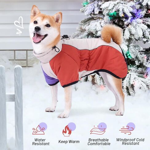 Dog Winter Coat with Built-in Harness - Reflective Warm Puffer Pet Jacket with D-Rings & Back Zipper, High Visibility Waterproof Cold Weather Vest with Sleeves for Small Dogs,Yellow/Green-M in Saudi Arabia
