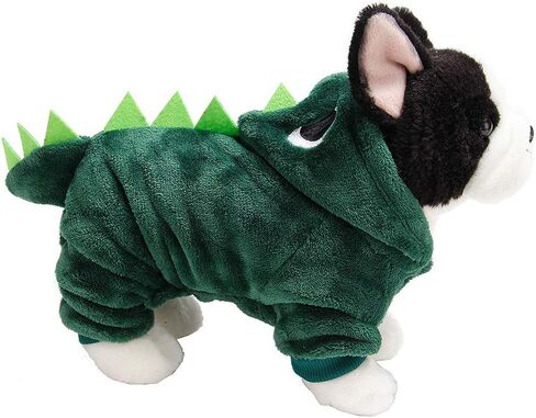 Fleece Winter Cute Dinosaur Dog Clothes Hoodies for Small Dogs Puppy Jacket Clothing Outfit Fleece Winter Cute (XL) in Saudi Arabia