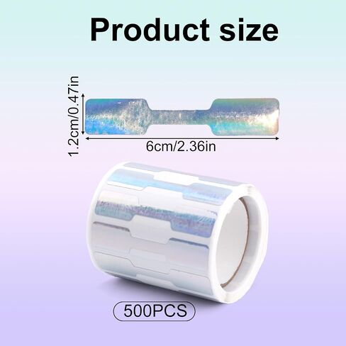 2 Rolls/1000pcs Jewelry Price Tags Stickers, Iridescent Paper Blank Jewelry Price Tag Label Self Adhesive Jewelries Tags Roll for Selling Bracelet Ring Earring Necklace Display in Saudi Arabia
