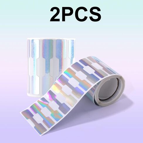 2 Rolls/1000pcs Jewelry Price Tags Stickers, Iridescent Paper Blank Jewelry Price Tag Label Self Adhesive Jewelries Tags Roll for Selling Bracelet Ring Earring Necklace Display in Saudi Arabia