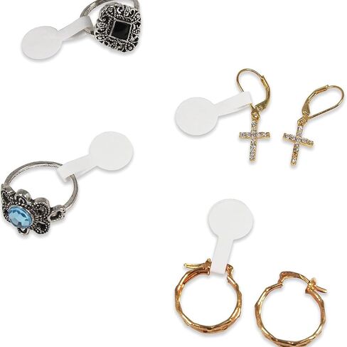 1000 PCS Dummbell Jewelry Tags for Necklace ، Bracelet ، Ring-Tyvek Self-Admive Price Labels ، Phite Blank Display ، Enring ، Clothing-3 Styles (1.5) in Saudi Arabia