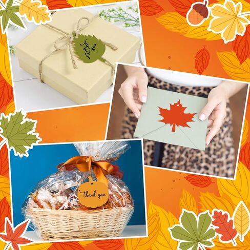 Yalikop 240 Pcs Fall Gift Tags Bulk with 210 ft Hemp Rope Maple Leaves Pumpkin Acorn Thanksgiving Paper Leaves for Crafts Autumn Cutouts Fall Name Tags for DIY Presents Gifts Wrapping Decoration in Saudi Arabia