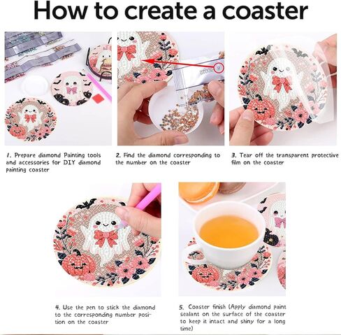 yijingtop 8 PCS عيد الميلاد Diamond Painting Coasters مجموعات مع حامل ، DIY XMAS Diamond Art Coaster مجموعات للبالغين ، مجموعات فن عيد الميلاد للماس للبالغين للحصول على جدار المنزل ديكور in Saudi Arabia