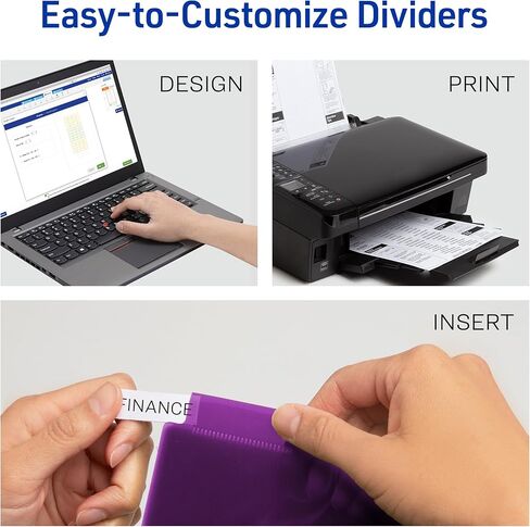 Avery 2 Pocket Plastic Dividers for 3 Ring Binders, 8 Insertable Tabs Per Set, Multicolor, 3 Pack in Saudi Arabia