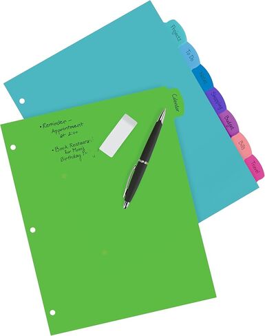 Avery Avery Date Binder Dividers مع علامات تبويب ، وكتابة 8-TAB وممثرة 3 مقاطعات رنين ، وألوان الباستيل (3 عبوات) in Saudi Arabia