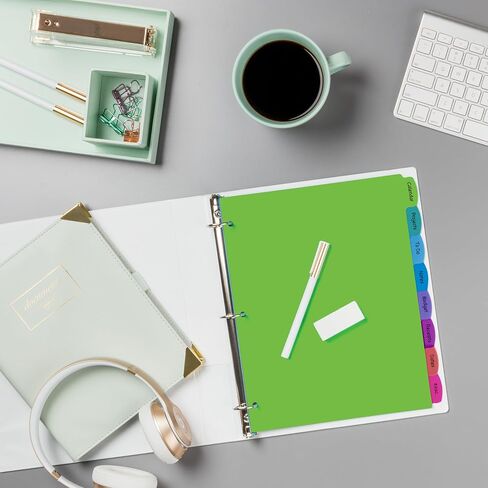 Avery Avery Date Binder Dividers مع علامات تبويب ، وكتابة 8-TAB وممثرة 3 مقاطعات رنين ، وألوان الباستيل (3 عبوات) in Saudi Arabia