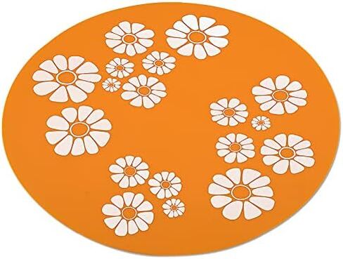 Silicone Pad for Pet Water Fountains, 13.4 inch Large Size Silicone Dog Cat Bowl Mat Waterproof Non-Slip Non-Stick Lovely Flowers Pattern Pad Safe for Dogs Cats Birds (Green) in Saudi Arabia