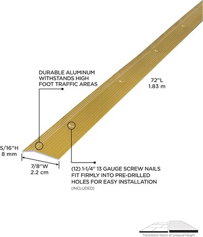 M-D Building Products 78006 Fluted 7/8-Inch by 36-Inch Carpet Trim, Silver in Saudi Arabia