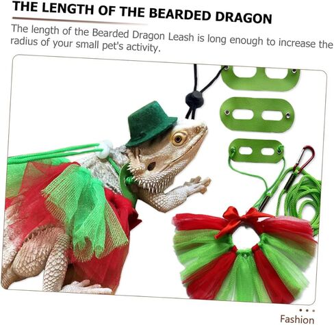 DECHOUS 1SET Lizard Harness Kit XMAS Tarned Leash Boughons و Charmeleons خفيفة الوزن مريحة للمشي في الهواء الطلق in Kuwait