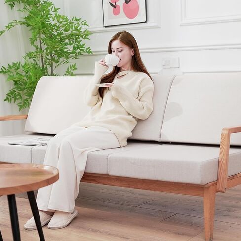 Couch Back Cushions Pillows, Wedge Pillow for Couch & Bed, Back Lumbar Support Pillow, High-Density Foam Backrest Cushion with Linen Cover for Back Pain Relief in Saudi Arabia