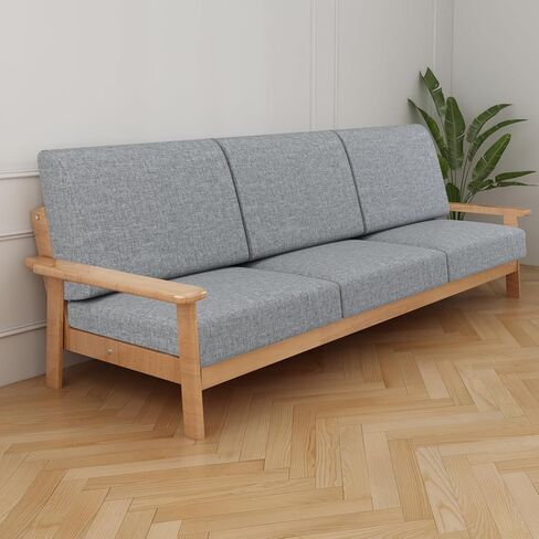 Couch Back Cushions Pillows, Wedge Pillow for Couch & Bed, Back Lumbar Support Pillow, High-Density Foam Backrest Cushion with Linen Cover for Back Pain Relief in Saudi Arabia
