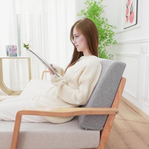 Couch Back Cushions Pillows, Wedge Pillow for Couch & Bed, Back Lumbar Support Pillow, High-Density Foam Backrest Cushion with Linen Cover for Back Pain Relief in Saudi Arabia