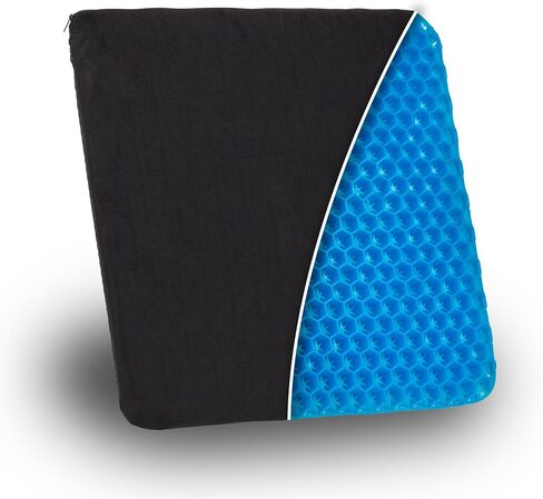 Mind Reader Seat Cushion with Gel Core, Ergonomic Pressure Relief for Tailbone, Hip, Coccyx & Sciatica Pain, Office, Car, Wheelchair, Black in Saudi Arabia
