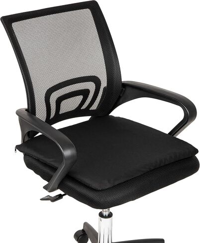 Mind Reader Seat Cushion with Gel Core, Ergonomic Pressure Relief for Tailbone, Hip, Coccyx & Sciatica Pain, Office, Car, Wheelchair, Black in Saudi Arabia