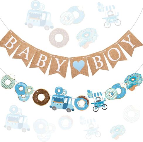 2 Pcs Gender Reveal Party Decorations Pre-Strung Boy or Girl Burlap Baby Shower Banner and Bodysuits Clothesline Garland Baby Outfit for Gender Reveal Birthday Baby Shower Party Decorations in Saudi Arabia