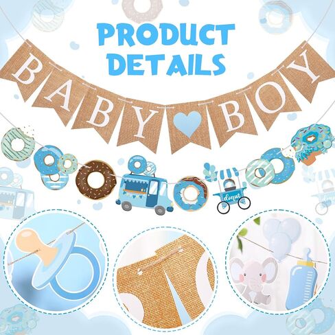 2 Pcs Gender Reveal Party Decorations Pre-Strung Boy or Girl Burlap Baby Shower Banner and Bodysuits Clothesline Garland Baby Outfit for Gender Reveal Birthday Baby Shower Party Decorations in Saudi Arabia