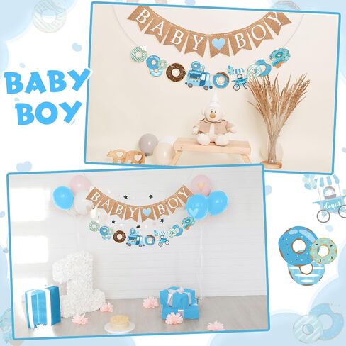 2 Pcs Gender Reveal Party Decorations Pre-Strung Boy or Girl Burlap Baby Shower Banner and Bodysuits Clothesline Garland Baby Outfit for Gender Reveal Birthday Baby Shower Party Decorations in Saudi Arabia