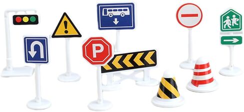 Besportble 10pcs Miniature Traffic Larrricade Scile Bright Road Block Models Lightweight Sumpact للعب التفاعلي ومحاكاة مشهد حركة المرور in Saudi Arabia