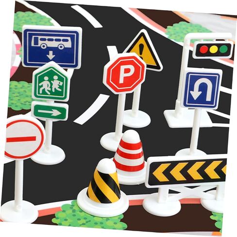 Besportble 10pcs Miniature Traffic Larrricade Scile Bright Road Block Models Lightweight Sumpact للعب التفاعلي ومحاكاة مشهد حركة المرور in Saudi Arabia
