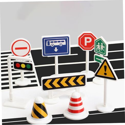 Besportble 10pcs Miniature Traffic Larrricade Scile Bright Road Block Models Lightweight Sumpact للعب التفاعلي ومحاكاة مشهد حركة المرور in Saudi Arabia