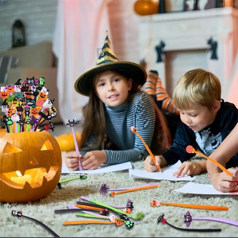 30pcs Halloween Fun Pens for Kids ,Halloween Cute Bobblehead Squishy Stress Relief Pens Novelty Swingable Black Ink Gel Writing Stationery for Holiday Students Rewards Party Favors in Saudi Arabia