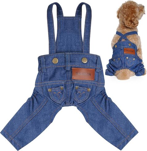 Choyaxo Dog Cloth Sailds Sails Pet Strap Pants for Small Puppy Cat Pets Jean Jean Sling Sling Sling Combs Dog Association (Blue ، Medium) in Kuwait