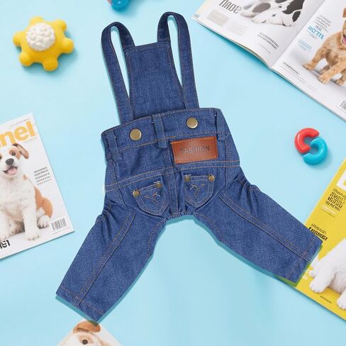 Choyaxo Dog Cloth Sailds Sails Pet Strap Pants for Small Puppy Cat Pets Jean Jean Sling Sling Sling Combs Dog Association (Blue ، Medium) in Kuwait