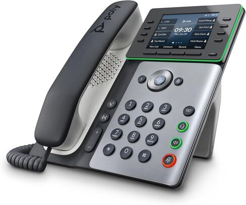 Poly Edge E300 IP Phone - Corded - سطح المكتب ، قابلة للتركيب على الحائط - Black - VoIP - 2 X Network (RJ -45) - POE Ports (متجدد) in Saudi Arabia