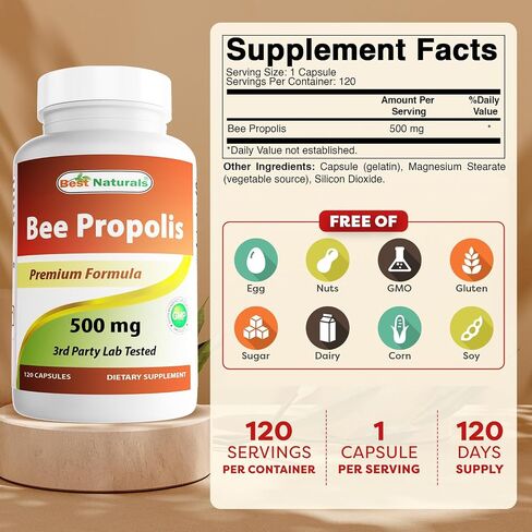 Best Naturals Bee Propolis 500 mg 120 Capsules in Saudi Arabia