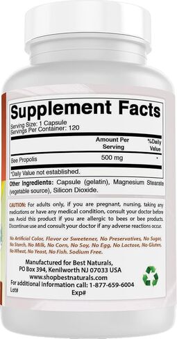 Best Naturals Bee Propolis 500 mg 120 Capsules in Saudi Arabia