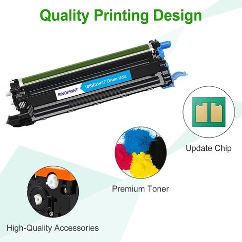 متوافق 6510 6515 وحدة الأسطوانة الصفراء (108R01419) استبدال Xerox Phaser 6510DNM 6510DN 6510DNI 6510N WorkCentre 6515DNI 6515DNM 6515DN 6515N PRINTER (الأصفر ، 1 pack) in Saudi Arabia