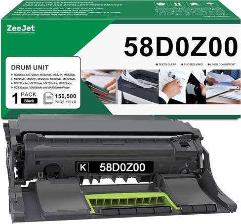 58D0Z00 Imaging Unit Replacement for Lexmark 58D0Z00 Drum Unit for B2865dw MS821dn MS821n MS823dn MS825dn MS826de MS725dvn MX721ade MX722ade MX822ade MX826ade Printer Drum 1-Pack in Kuwait