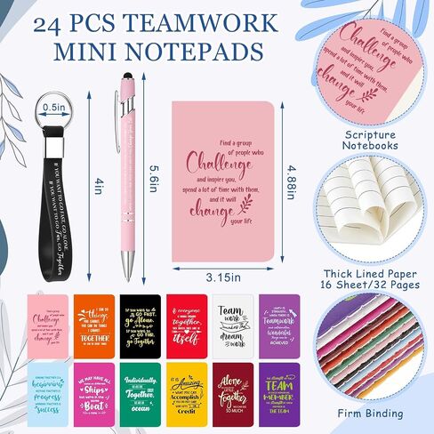 48 PCS فريق تقدير فريق الموظف 24 أوقية أكواب بلاستيكية ملهمة كبيرة مع الغطاء والقش محافظات محفوظات Ballpoins مجموعة مفاتيح مجموعة عيد الشكر هدايا عيد الميلاد (ملونة) in Kuwait
